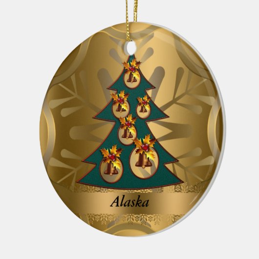kerstversiering van de staat Alaska Keramisch Ornament (Links)