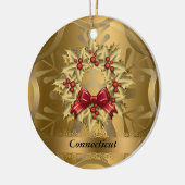 Kerstversiering van de staat Connecticut Keramisch Ornament (Links)