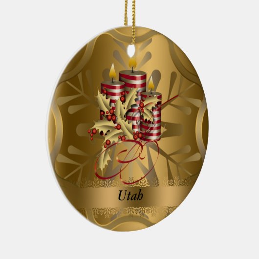 kerstversiering van de staat Utah Keramisch Ornament (Rechts)