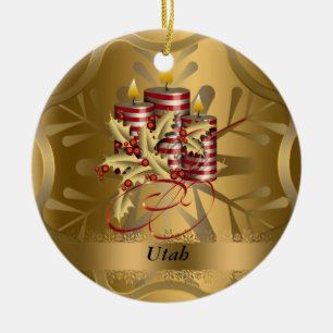 kerstversiering van de staat Utah Keramisch Ornament