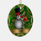 kerstversiering van de staat Utah Keramisch Ornament (Rechts)