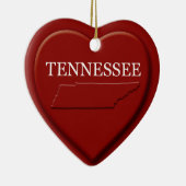 kerstversiering van de Tennessee Heart Map Keramisch Ornament (Rechts)