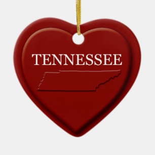 kerstversiering van de Tennessee Heart Map Keramisch Ornament