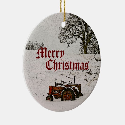 Kerstversiering van de Tractor Keramisch Ornament (Rechts)