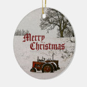 Kerstversiering van de Tractor Keramisch Ornament (Links)