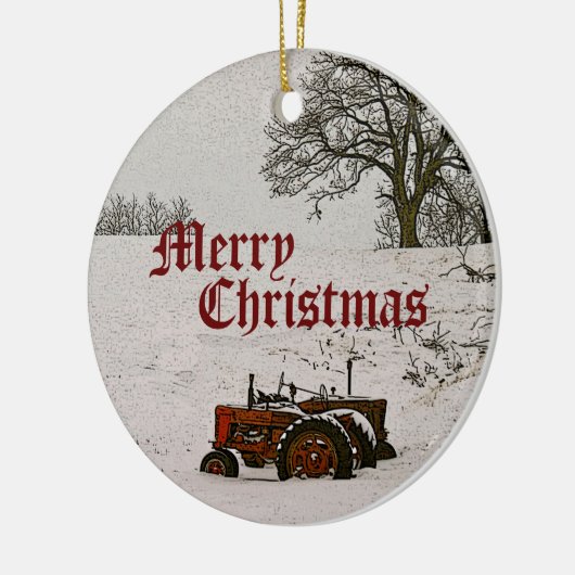 Kerstversiering van de Tractor Keramisch Ornament (Links)