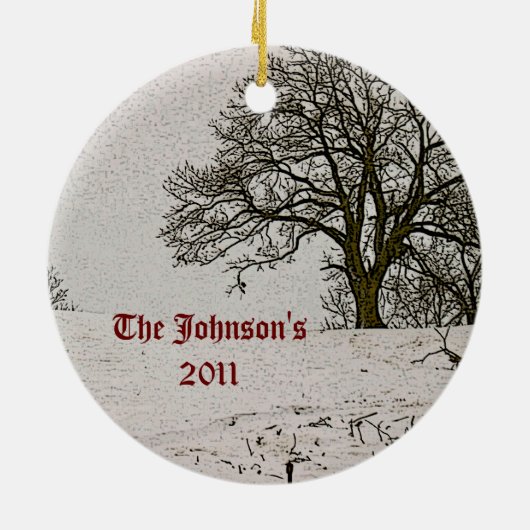 Kerstversiering van de Tractor Keramisch Ornament (Achterkant)