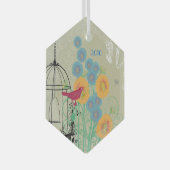  kerstversiering van de vogelgriep rond de vogelko glas ornament (Voorkant Rechts)