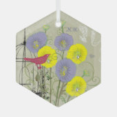 kerstversiering van de vogelgriep rond de vogelko glas ornament (Voorkant)