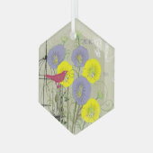 kerstversiering van de vogelgriep rond de vogelko glas ornament (Voorkant links)