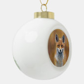 Kerstversiering van een vos keramische bal ornament (Links)