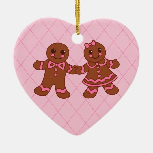 Kerstversiering van gemberkoek keramisch ornament (Voorkant)