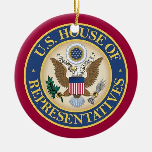 kerstversiering van het Amerikaanse Huis van Afgev Keramisch Ornament (Voorkant)