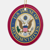 kerstversiering van het Amerikaanse Huis van Afgev Keramisch Ornament (Links)