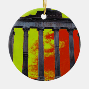 Kerstversiering van het antieke Roman Forum Keramisch Ornament
