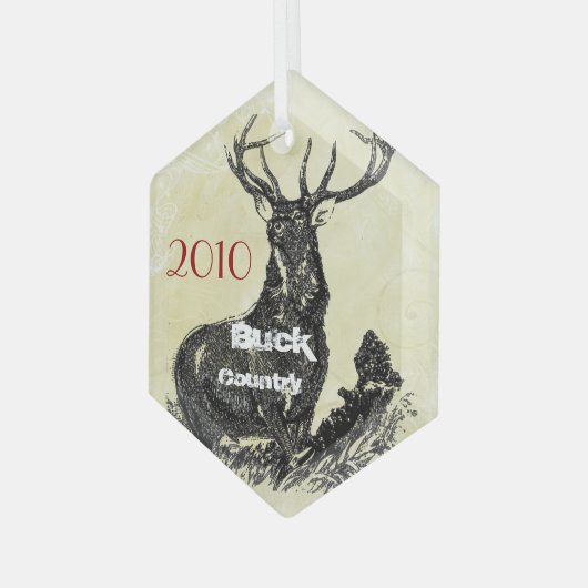 kerstversiering van het Moose Country Glas Ornament (Voorkant links)