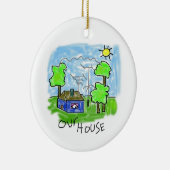 Kerstversiering van het radiohuis Ham Keramisch Ornament (Rechts)