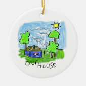 Kerstversiering van het radiohuis Ham Keramisch Ornament (Voorkant)