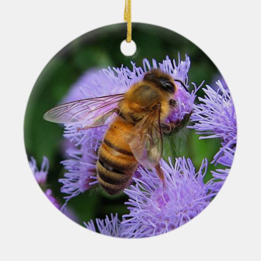 kerstversiering van Honeybee Keramisch Ornament (Achterkant)