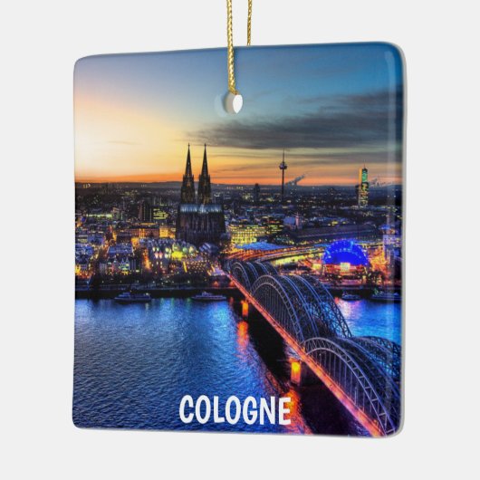 Kerstversiering van Keulen Panorama Keramisch Ornament (Links)