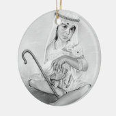 Kerstversiering van kleine Shepherd Boy Keramisch Ornament (Links)