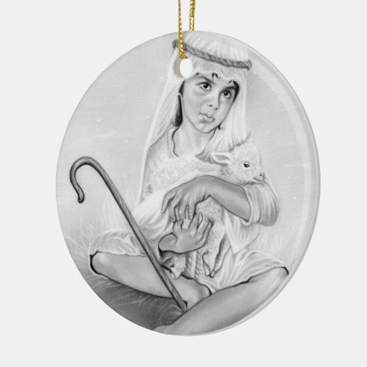 Kerstversiering van kleine Shepherd Boy Keramisch Ornament (Links)