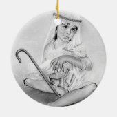 Kerstversiering van kleine Shepherd Boy Keramisch Ornament (Achterkant)