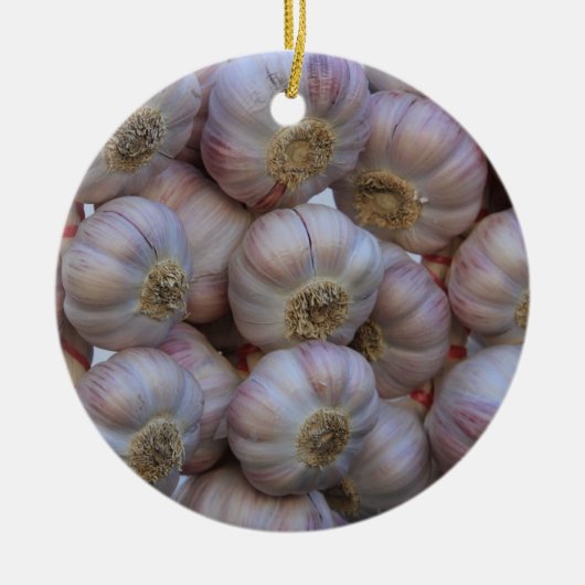 Kerstversiering van knoflook keramisch ornament (Voorkant)