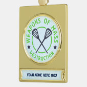  kerstversiering van Lacrosse Weapons Verguld Banner Ornament (Links)