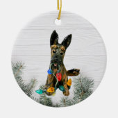 kerstversiering van Shepherd Dog Keramisch Ornament (Voorkant)