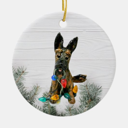 kerstversiering van Shepherd Dog Keramisch Ornament (Voorkant)