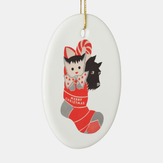 kerstversiering van Stocking Keramisch Ornament (Rechts)