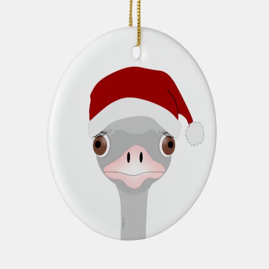 Kerstversiering van struisvogels keramisch ornament (Rechts)