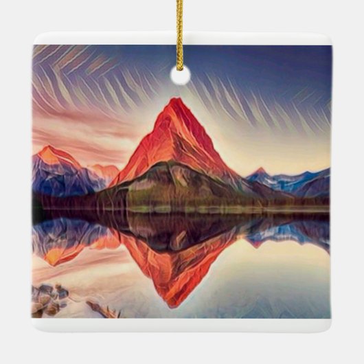 kerstversiering van Two Medicine in Glacier Park Keramisch Ornament (Achterkant)