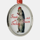 Kerstversiering, Varkenskoning, geen spek Metalen Ornament (Rechts)