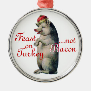 Kerstversiering, Varkenskoning, geen spek Metalen Ornament