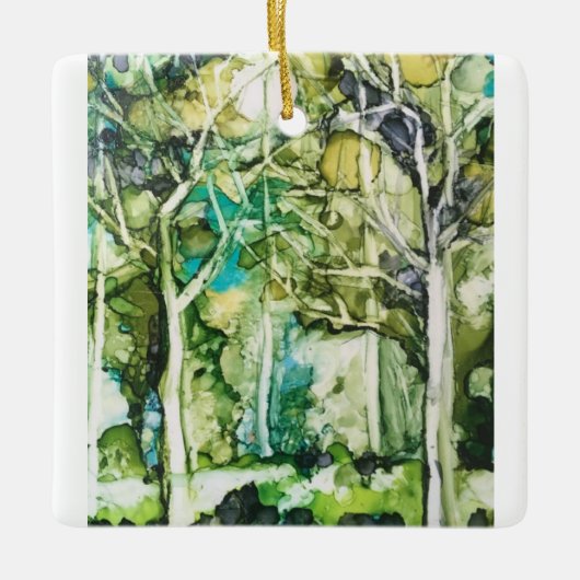 kerstversiering-"Verlies in het bos" Keramisch Ornament (Voorkant)