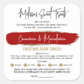 Kerstversiering Verpakking Kerstbakkerij Rood & Go Vierkante Sticker (Voorkant)