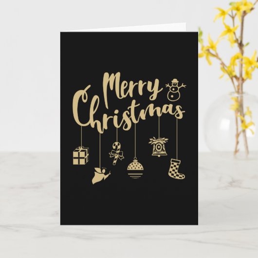 Kerstversiering Versiering Vrolijk kerstfeest Kaart (Gele Bloem)