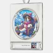 kerstversiering verzilverd banner ornament (Links)