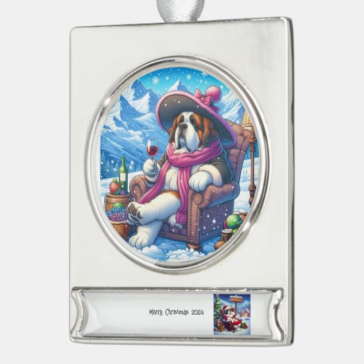 kerstversiering verzilverd banner ornament (Links)