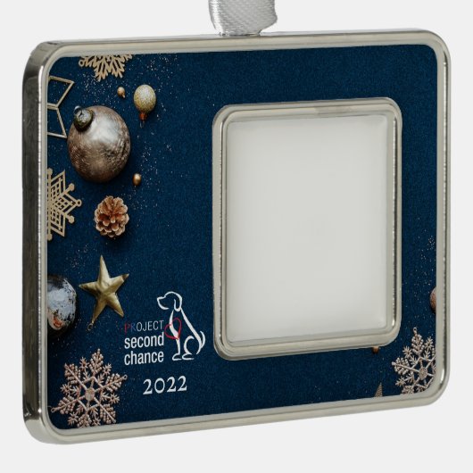  kerstversiering verzilverd omlijst ornament (Rechts)