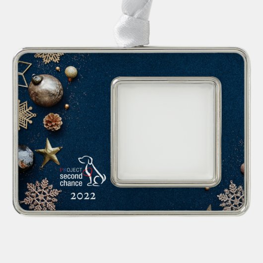 kerstversiering verzilverd omlijst ornament (Voorkant)