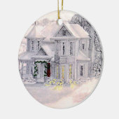 kerstversiering Victoriaans huis Keramisch Ornament (Links)