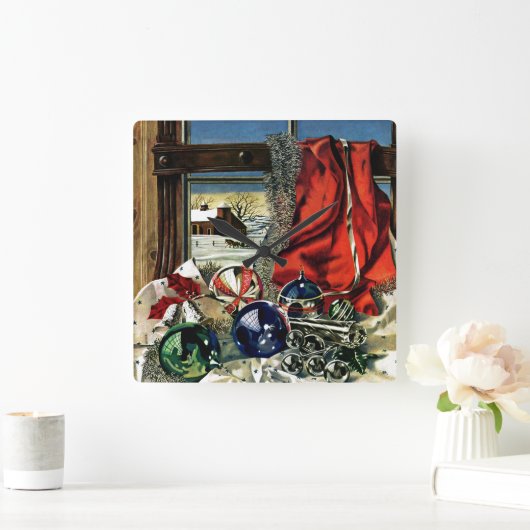kerstversiering vierkante klok (Huis)