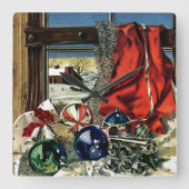 kerstversiering vierkante klok (Voorkant)