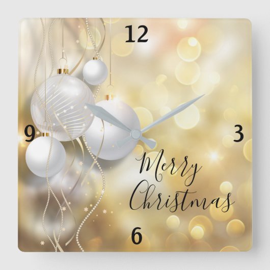 kerstversiering vierkante klok (Voorkant)