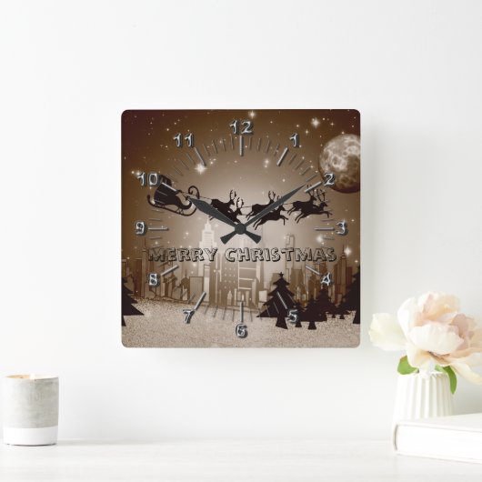 kerstversiering vierkante klok (Huis)