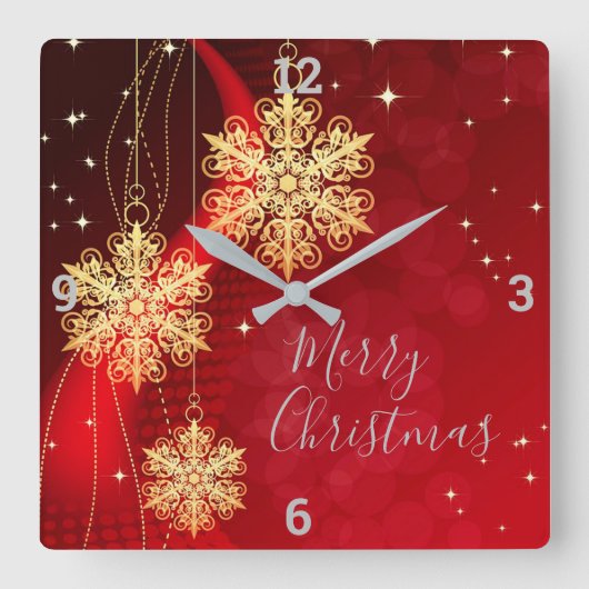 kerstversiering vierkante klok (Voorkant)