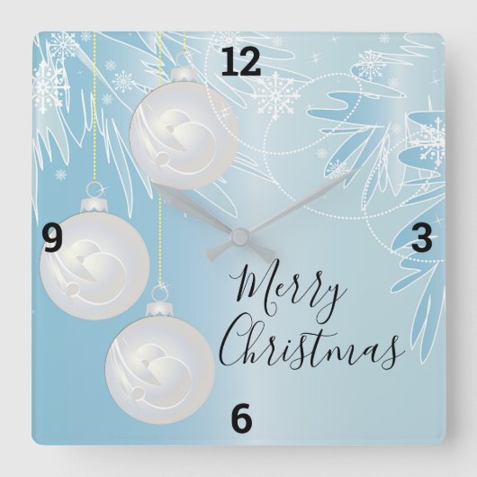 kerstversiering vierkante klok (Voorkant)